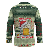 Merry Drunk I'm Christmas Hockey Jersey Xmas Holiday Patterns - Wonder Print Shop