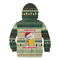 Merry Drunk I'm Christmas Kid Hoodie Xmas Holiday Patterns - Wonder Print Shop