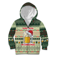 Merry Drunk I'm Christmas Kid Hoodie Xmas Holiday Patterns - Wonder Print Shop