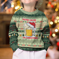 Merry Drunk I'm Christmas Kid Ugly Christmas Sweater Xmas Holiday Patterns - Wonder Print Shop