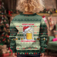 Merry Drunk I'm Christmas Kid Ugly Christmas Sweater Xmas Holiday Patterns - Wonder Print Shop