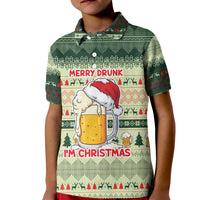 Merry Drunk I'm Christmas Kid Polo Shirt Xmas Holiday Patterns - Wonder Print Shop