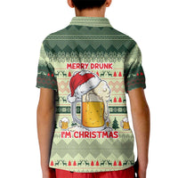 Merry Drunk I'm Christmas Kid Polo Shirt Xmas Holiday Patterns - Wonder Print Shop