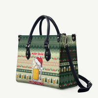 Merry Drunk I'm Christmas Leather Bag Xmas Holiday Patterns - Wonder Print Shop