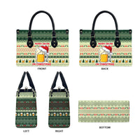 Merry Drunk I'm Christmas Leather Bag Xmas Holiday Patterns - Wonder Print Shop