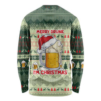 Merry Drunk I'm Christmas Long Sleeve Shirt Xmas Holiday Patterns - Wonder Print Shop