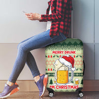 Merry Drunk I'm Christmas Luggage Cover Xmas Holiday Patterns - Wonder Print Shop