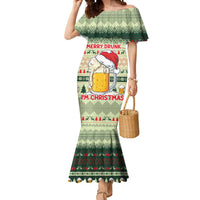 Merry Drunk I'm Christmas Mermaid Dress Xmas Holiday Patterns - Wonder Print Shop