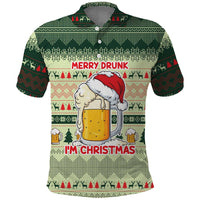 Merry Drunk I'm Christmas Polo Shirt Xmas Holiday Patterns - Wonder Print Shop