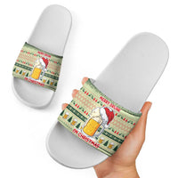 Merry Drunk I'm Christmas Slide Sandals Xmas Holiday Patterns - Wonder Print Shop