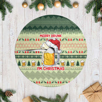 Merry Drunk I'm Christmas Tree Skirt Xmas Holiday Patterns - Wonder Print Shop