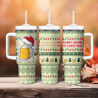 Merry Drunk I'm Christmas Tumbler With Handle Xmas Holiday Patterns - Wonder Print Shop