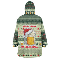 Merry Drunk I'm Christmas Wearable Blanket Hoodie Xmas Holiday Patterns - Wonder Print Shop