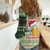 Merry Drunk I'm Christmas Women Casual Shirt Xmas Holiday Patterns - Wonder Print Shop