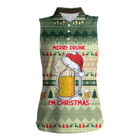 Merry Drunk I'm Christmas Women Sleeveless Polo Shirt Xmas Holiday Patterns - Wonder Print Shop