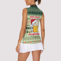 Merry Drunk I'm Christmas Women Sleeveless Polo Shirt Xmas Holiday Patterns - Wonder Print Shop