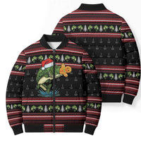 Merry Fishmas Christmas Bomber Puffer Jacket Xmas Holiday Patterns - Wonder Print Shop