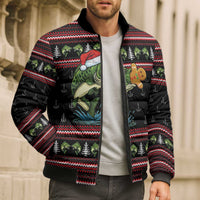 Merry Fishmas Christmas Bomber Puffer Jacket Xmas Holiday Patterns - Wonder Print Shop