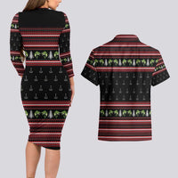 Merry Fishmas Christmas Couples Matching Long Sleeve Bodycon Dress and Hawaiian Shirt Xmas Holiday Patterns - Wonder Print Shop