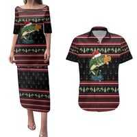 Merry Fishmas Christmas Couples Matching Puletasi and Hawaiian Shirt Xmas Holiday Patterns - Wonder Print Shop