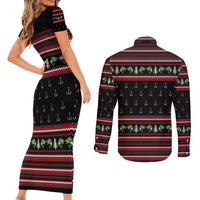 Merry Fishmas Christmas Couples Matching Short Sleeve Bodycon Dress and Long Sleeve Button Shirt Xmas Holiday Patterns - Wonder Print Shop