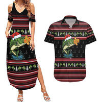 Merry Fishmas Christmas Couples Matching Summer Maxi Dress and Hawaiian Shirt Xmas Holiday Patterns - Wonder Print Shop