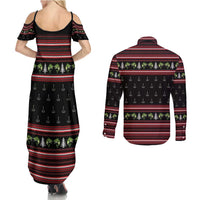 Merry Fishmas Christmas Couples Matching Summer Maxi Dress and Long Sleeve Button Shirt Xmas Holiday Patterns - Wonder Print Shop