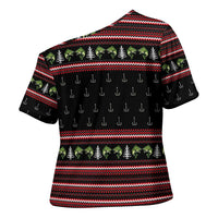 Merry Fishmas Christmas Cross Shoulder Shirt Xmas Holiday Patterns - Wonder Print Shop