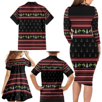 Merry Fishmas Christmas Family Matching Long Sleeve Bodycon Dress and Hawaiian Shirt Xmas Holiday Patterns - Wonder Print Shop