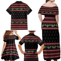 Merry Fishmas Christmas Family Matching Off Shoulder Maxi Dress and Hawaiian Shirt Xmas Holiday Patterns - Wonder Print Shop