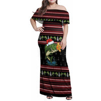 Merry Fishmas Christmas Family Matching Off Shoulder Maxi Dress and Hawaiian Shirt Xmas Holiday Patterns - Wonder Print Shop