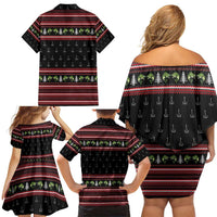 Merry Fishmas Christmas Family Matching Off Shoulder Short Dress and Hawaiian Shirt Xmas Holiday Patterns - Wonder Print Shop