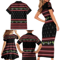 Merry Fishmas Christmas Family Matching Short Sleeve Bodycon Dress and Hawaiian Shirt Xmas Holiday Patterns - Wonder Print Shop