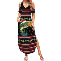 Merry Fishmas Christmas Family Matching Summer Maxi Dress and Hawaiian Shirt Xmas Holiday Patterns - Wonder Print Shop