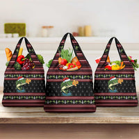 Merry Fishmas Christmas Grocery Bag Xmas Holiday Patterns - Wonder Print Shop