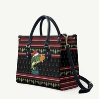 Merry Fishmas Christmas Leather Bag Xmas Holiday Patterns - Wonder Print Shop
