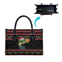 Merry Fishmas Christmas Leather Bag Xmas Holiday Patterns - Wonder Print Shop