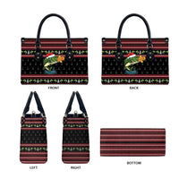 Merry Fishmas Christmas Leather Bag Xmas Holiday Patterns - Wonder Print Shop