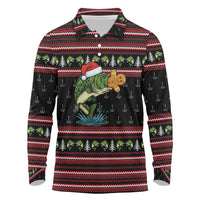 Merry Fishmas Christmas Long Sleeve Polo Shirt Xmas Holiday Patterns - Wonder Print Shop