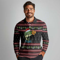 Merry Fishmas Christmas Long Sleeve Polo Shirt Xmas Holiday Patterns - Wonder Print Shop