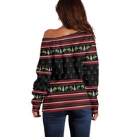 Merry Fishmas Christmas Off Shoulder Sweater Xmas Holiday Patterns - Wonder Print Shop