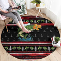 Merry Fishmas Christmas Round Carpet Xmas Holiday Patterns - Wonder Print Shop
