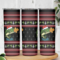 Merry Fishmas Christmas Skinny Tumbler Xmas Holiday Patterns - Wonder Print Shop