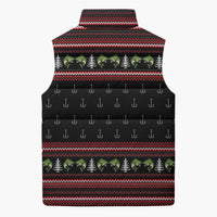 Merry Fishmas Christmas Sleeveless Puffer Jacket Xmas Holiday Patterns - Wonder Print Shop
