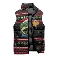 Merry Fishmas Christmas Sleeveless Puffer Jacket Xmas Holiday Patterns - Wonder Print Shop