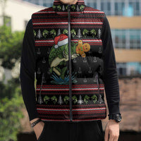 Merry Fishmas Christmas Sleeveless Puffer Jacket Xmas Holiday Patterns - Wonder Print Shop
