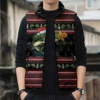 Merry Fishmas Christmas Sleeveless Puffer Jacket Xmas Holiday Patterns - Wonder Print Shop