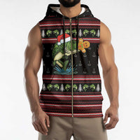 Merry Fishmas Christmas Sleeveless Zip Hoodie Xmas Holiday Patterns - Wonder Print Shop