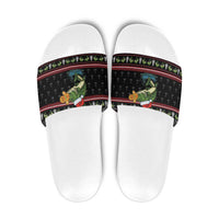 Merry Fishmas Christmas Slide Sandals Xmas Holiday Patterns - Wonder Print Shop