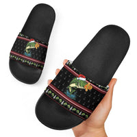 Merry Fishmas Christmas Slide Sandals Xmas Holiday Patterns - Wonder Print Shop